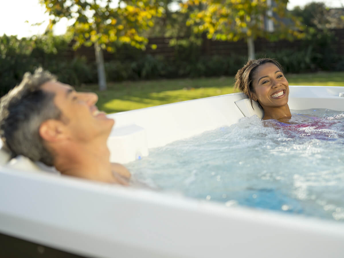 Couple in hot tub